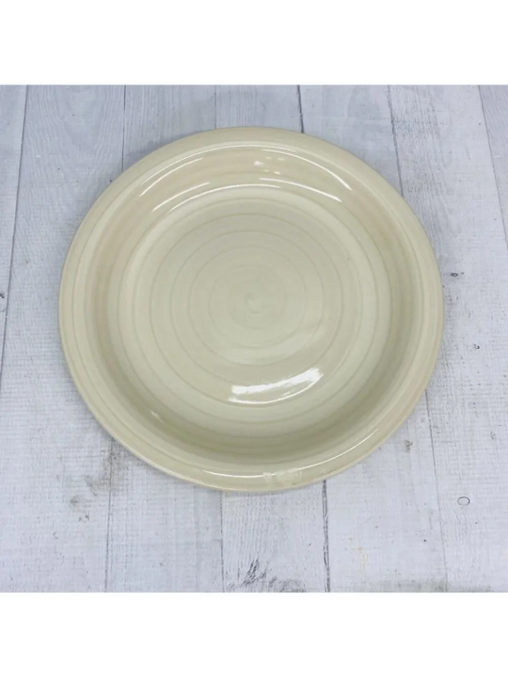 Citrus Grove BEIGE SANDSTONE SWIRL Hand Paint Stoneware Dinner Plates Set Of 4